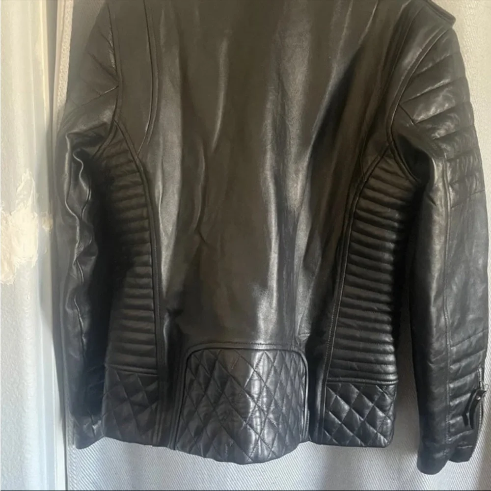 New Unisex Leather Jacket Goat Skin High Quality Size Medium Roxa leather. - Picture 10 of 14